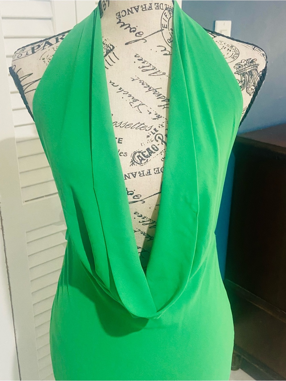 Runaway Green Cowl Halter Maxi Dress - Picture 8 of 8